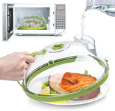 EZYHOME Microwave Splatter Cover for Food,Clear Microwave Cover with Water Steamer,Adjustable Vented Splatter Guard, 10" Plate Covers, Kitchen Essentials & Gadgets and Accessories